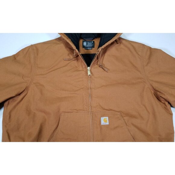 Carhartt J140 BRN Full Zip Quilt Lined Canvas Outdoor Work Coat Jacket Men's 2XL - Picture 6 of 16